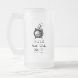 Taza De Cristal Esmerilado Cauldrón personalizado de Halloween mágico