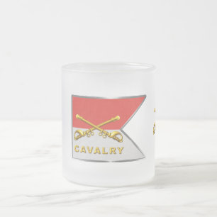 Taza De Cristal Esmerilado Cavalry Crossed Sabers Guidon