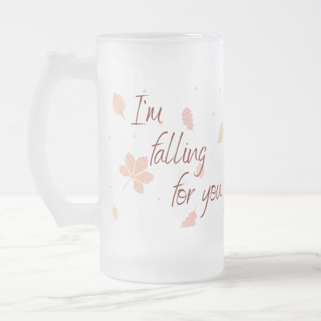 Taza De Cristal Esmerilado Cayendo por ti vidrio escarpado (Izquierda)