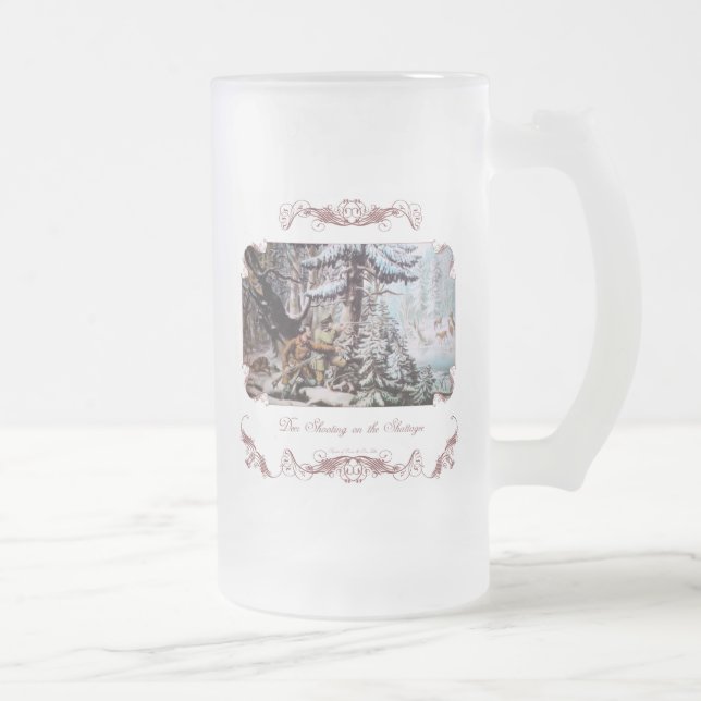 Taza De Cristal Esmerilado Caza de venados Cerveza Frosted Mug / Stein (Derecha)