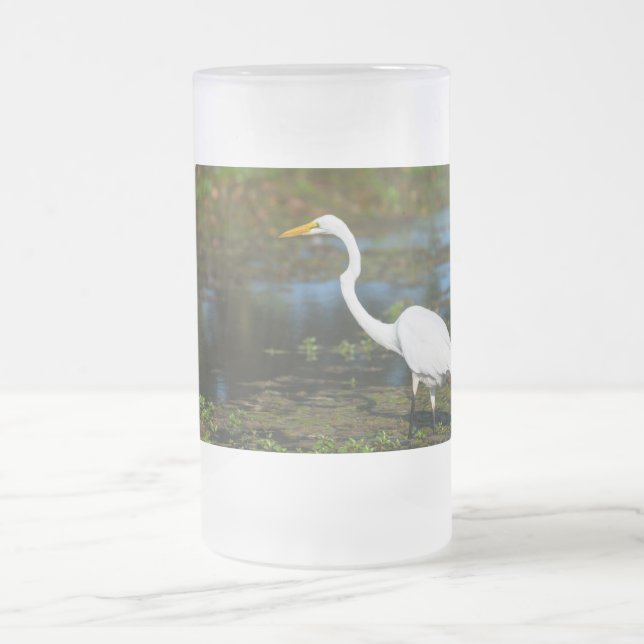 Taza De Cristal Esmerilado Cazando Mug de Egret Frosted (Centro)