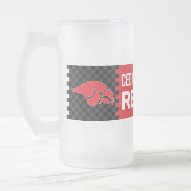 Taza De Cristal Esmerilado Cedar Springs Red Hawks (Izquierda)
