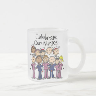 Taza De Cristal Esmerilado Celebrar a nuestras enfermeras