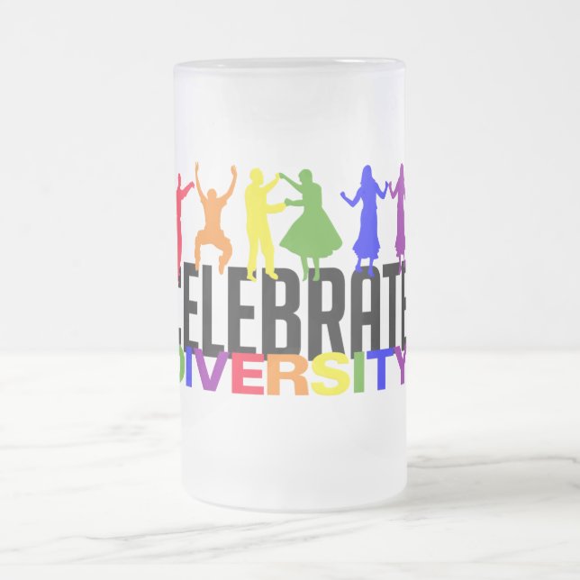 Taza De Cristal Esmerilado Celebrar la diversidad (Centro)