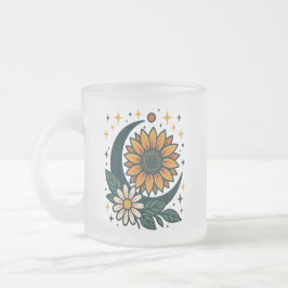 Taza De Cristal Esmerilado Celestial Flower Frosted Glass Mug
