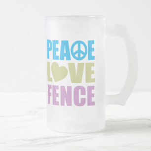 Taza De Cristal Esmerilado Cerca del amor de la paz