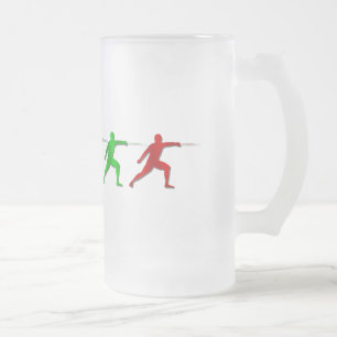 Taza De Cristal Esmerilado Cercadores del Epee que cercan deportes para mujer