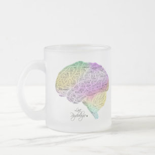 Taza De Cristal Esmerilado Cerebro Psicología
