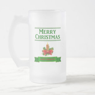 Taza De Cristal Esmerilado Cereza Candle Christmas Frost Glass Beer Mug