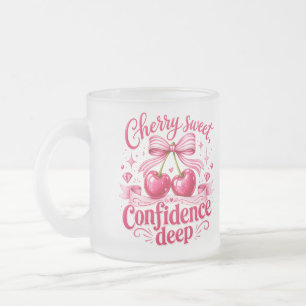 Taza De Cristal Esmerilado Cereza Dulce Confianza Profunda Coqueta Cita