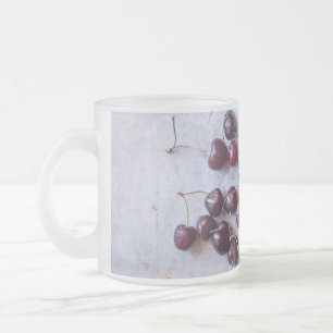 Taza De Cristal Esmerilado Cerezas