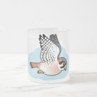 Taza De Cristal Esmerilado Cernícalo americano en vuelo