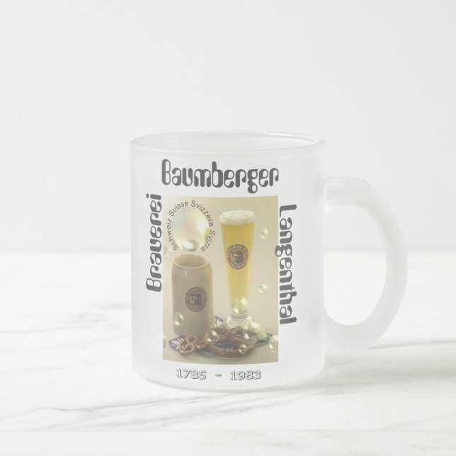 Taza De Cristal Esmerilado Cervecería Baumberger Langenthal (Derecha)