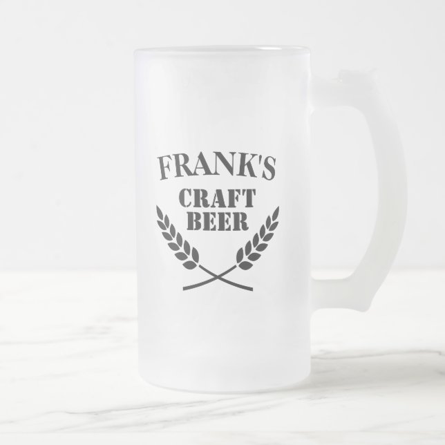 Taza De Cristal Esmerilado Cervecería Personalizado para cerveza artesanal Ce (Derecha)