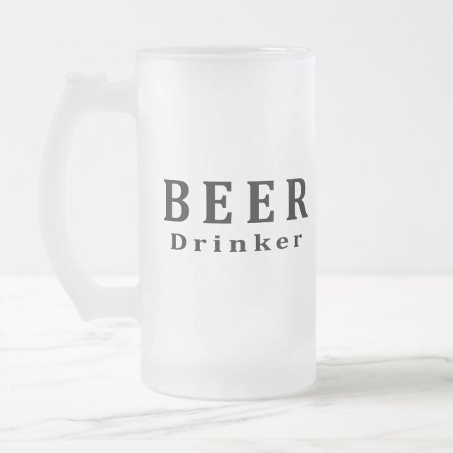 Taza De Cristal Esmerilado Cerveza, beer beer (Izquierda)