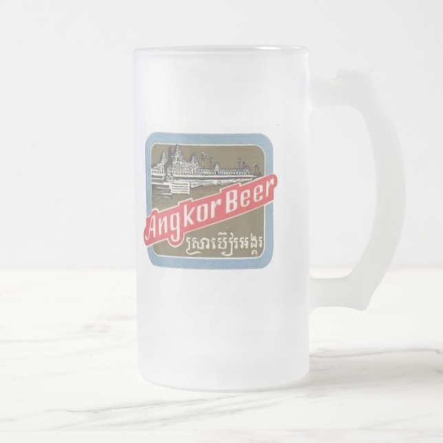 Taza De Cristal Esmerilado Cerveza de Angkor (Derecha)