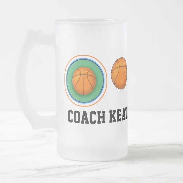 Taza De Cristal Esmerilado Cerveza de baloncesto Mug - SRF (Izquierda)