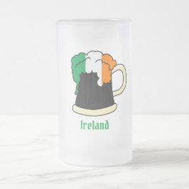 Taza De Cristal Esmerilado Cerveza de bandera irlandesa