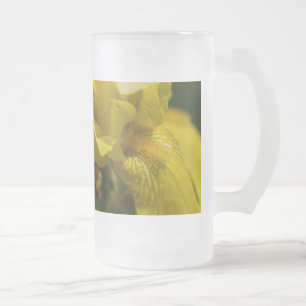 Taza De Cristal Esmerilado Cerveza de iris amarilla Cerveza de vidrio escarch