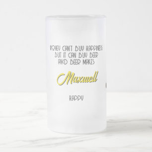 Taza De Cristal Esmerilado Cerveza de mono Frosted Mug