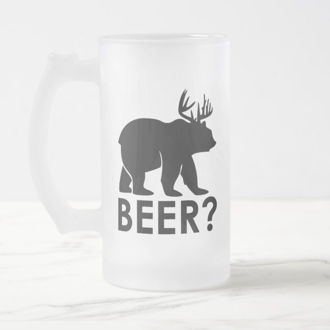 Taza De Cristal Esmerilado Cerveza de oso divertida (Izquierda)