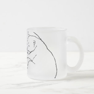 Taza De Cristal Esmerilado Cerveza de oso polar, mamada de vidrio, madre y ca
