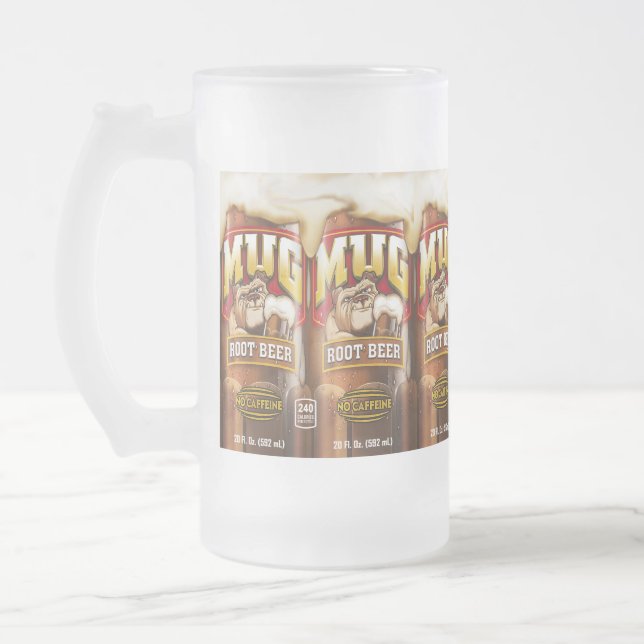 Taza De Cristal Esmerilado Cerveza de raíz de hongos- Mug escarcha (Izquierda)