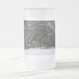 Taza De Cristal Esmerilado Cerveza de vidrio cubierta de nieve Painterly de c