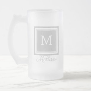 Taza De Cristal Esmerilado Cerveza de vidrio descongelada monogramada persona