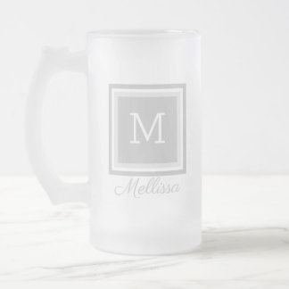 Taza De Cristal Esmerilado Cerveza de vidrio descongelada monogramada persona