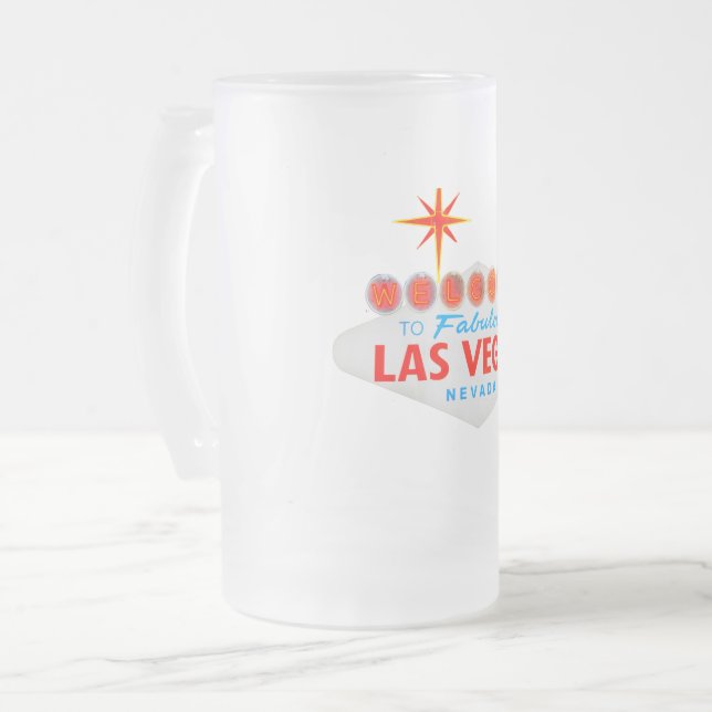 Taza De Cristal Esmerilado Cerveza de vidrio escarcha de Las Vegas (Anverso izquierdo)