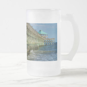 Taza De Cristal Esmerilado Cerveza de vidrio escarchada de pesca de muelle