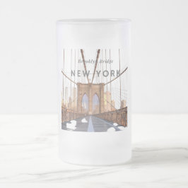 Taza De Cristal Esmerilado Cerveza de vidrio escarpada Brooklyn Bridge
