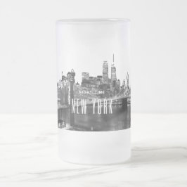 Taza De Cristal Esmerilado Cerveza de vidrio escarpada Brooklyn Bridge