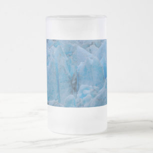 Taza De Cristal Esmerilado Cerveza de vidrio escarpada de glaciar azul