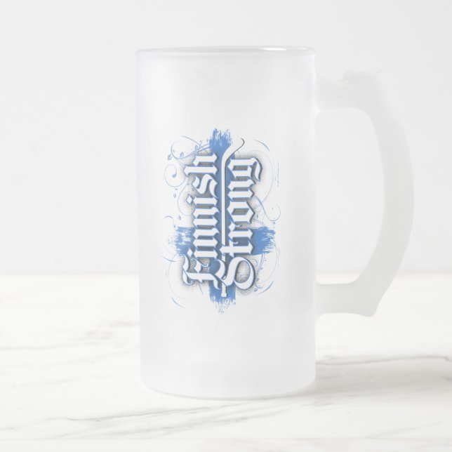 Taza De Cristal Esmerilado Cerveza de vidrio escarpada finlandesa fuerte (hoc (Derecha)