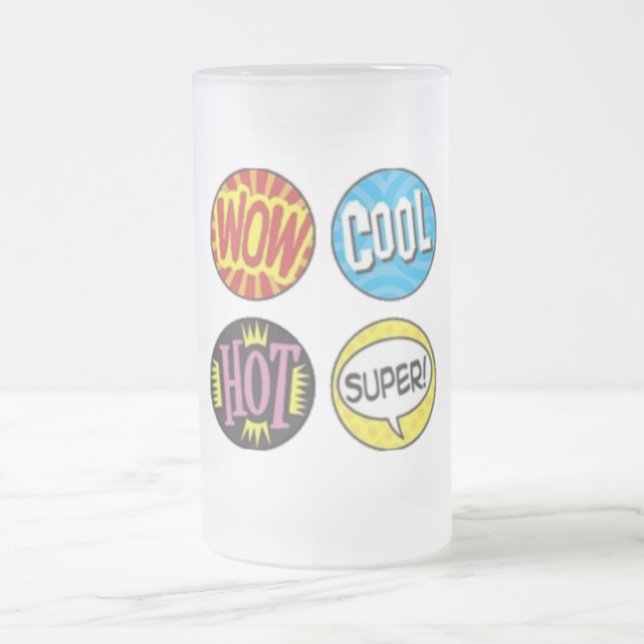 Taza De Cristal Esmerilado Cerveza de vidrio escarpada positiva (Centro)