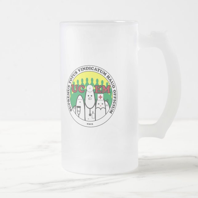 Taza De Cristal Esmerilado Cerveza del latín de UCEM (Derecha)