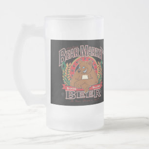 Taza De Cristal Esmerilado Cerveza del mercado del oso