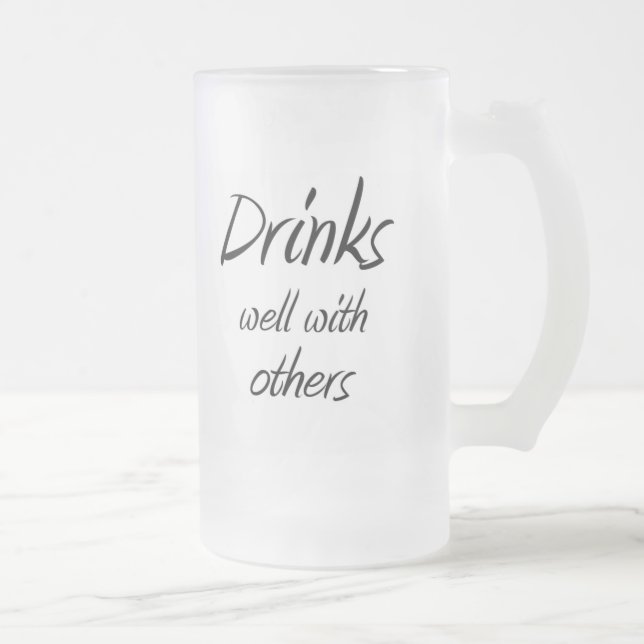 Taza De Cristal Esmerilado Cerveza divertida toma regalos únicos de humor con (Derecha)