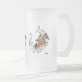 Taza De Cristal Esmerilado Cerveza escarcha: Afortunada