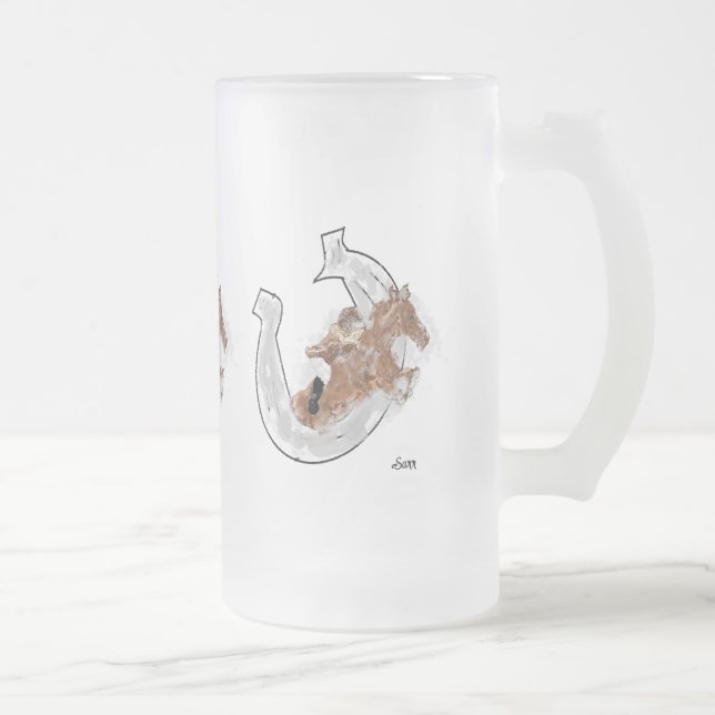 Taza De Cristal Esmerilado Cerveza escarcha: Afortunada (Derecha)