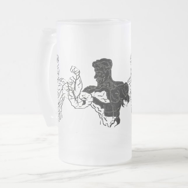 Taza De Cristal Esmerilado Cerveza escarcha: Body Builder's (Anverso izquierdo)