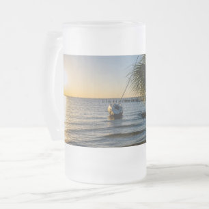 Taza De Cristal Esmerilado Cerveza escarcha de árbol de palmas inclinada de F