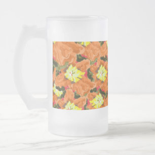Taza De Cristal Esmerilado Cerveza escarcha: Flor salvaje