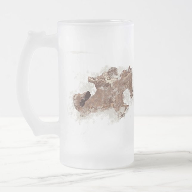 Taza De Cristal Esmerilado Cerveza escarcha: gana en la arena (Izquierda)