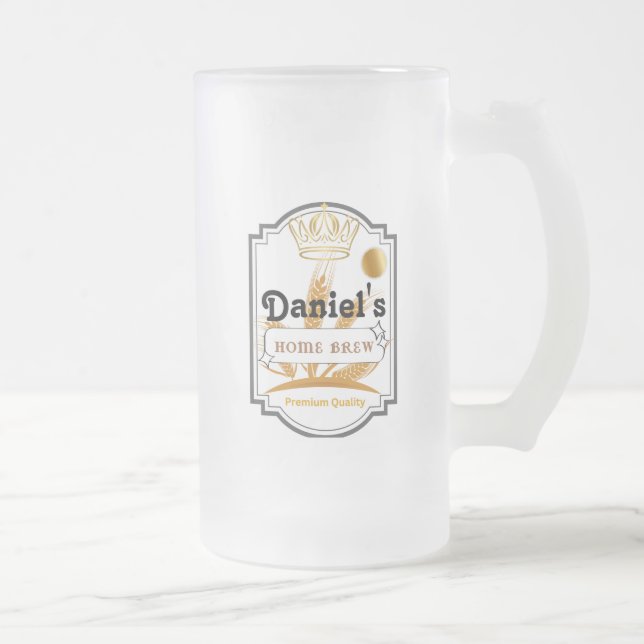Taza De Cristal Esmerilado Cerveza escarcha personalizada (Derecha)