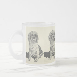 Taza De Cristal Esmerilado Cerveza helada Mug/ Cocker Spaniel