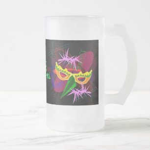 Taza De Cristal Esmerilado Cerveza helada, Taza-Mardi Gras de la soda
