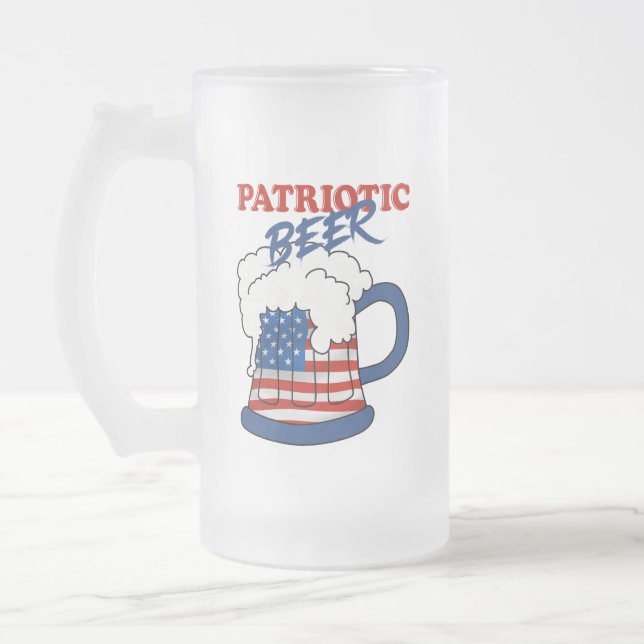Taza De Cristal Esmerilado Cerveza patriótica (Izquierda)